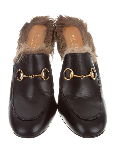 women's gucci princetown mules|gucci princetown mule with fur.